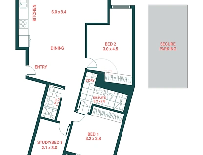 102/9-15 Ascot Street, Kensington, Eastern Suburbs, 3 غرف, 2 حمامات, Apartment