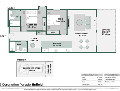 13/12 Coronation Parade, Enfield, Inner West, 2 कमरे, 2 बाथरूम, Apartment