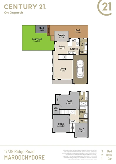 ਮੰਜ਼ਿਲ ਦੀ ਯੋਜਨਾ - 17/38 Ridge Road, Maroochydore, QLD 4558