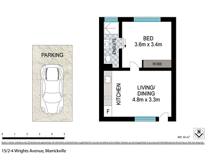 15/2-4 Wrights Avenue, Marrickville, Inner West, 1房, 1浴, Apartment