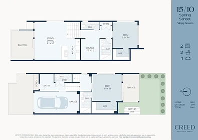 户型图 - 15/10 Spring Street, Sippy Downs, QLD 4556