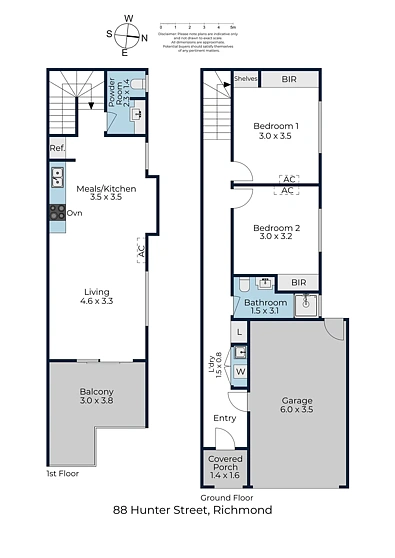 88 Hunter Street, Richmond, VIC 3121, 2 Bedrooms, 1 Bathrooms, House
