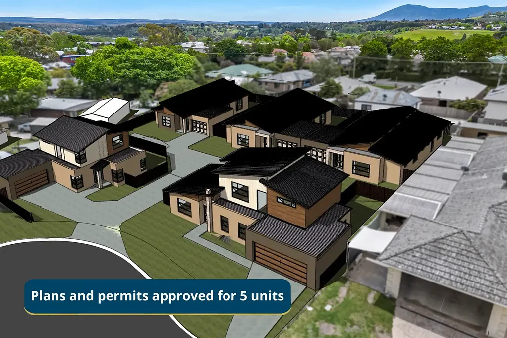 Gisborne 3침실 MODERN 5-TOWNHOUSE DEVELOPMENT IN PRIVATE COURT LOCATION –  READY TO GO WITH PLANS & PERMITS