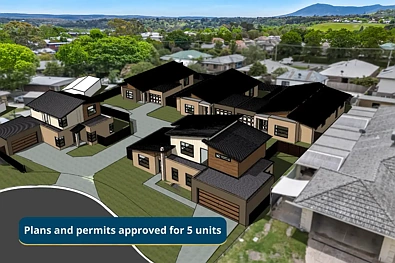 Gisborne 3chambre MODERN 5-TOWNHOUSE DEVELOPMENT IN PRIVATE COURT LOCATION –  READY TO GO WITH PLANS & PERMITS
