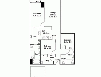 704/60 Siddeley Street, Docklands, Melbourne CBD, 3 कमरे, 2 बाथरूम, Apartment