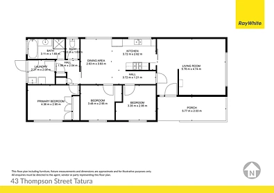 43 Thomson Street, Tatura, VIC 3616, 3 Bedrooms, 1 Bathrooms, House