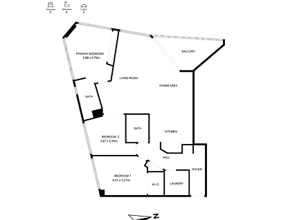 9/10 Eastbrook Terrace, East Perth, Perth CBD, 3 rūma, 2 rūma horoi, Apartment