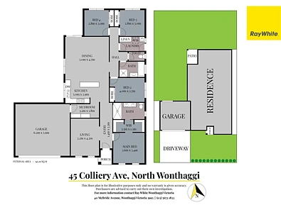 फ्लोर प्लान - 45 Colliery Avenue, North Wonthaggi, VIC 3995