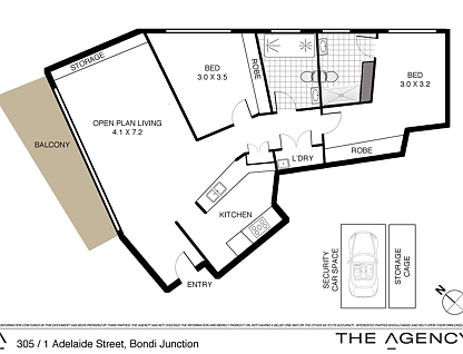 305/1 Adelaide Street, Bondi Junction, Eastern Suburbs, 2 침실, 2 욕실, Apartment