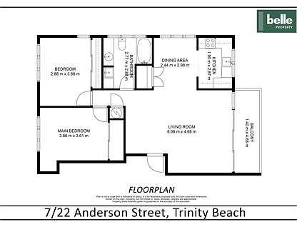 7/22 Anderson Street, Trinity Beach, Cairns, 2 Bedrooms, 1 Bathrooms, Apartment