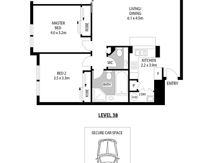 3802/343-357 Pitt Street, Sydney, Sydney CBD, 2 침실, 1 욕실, Apartment