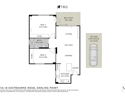 13/16-18 Eastbourne Road, Darling Point, Eastern Suburbs, 2 habitaciones, 1 baños, Apartment