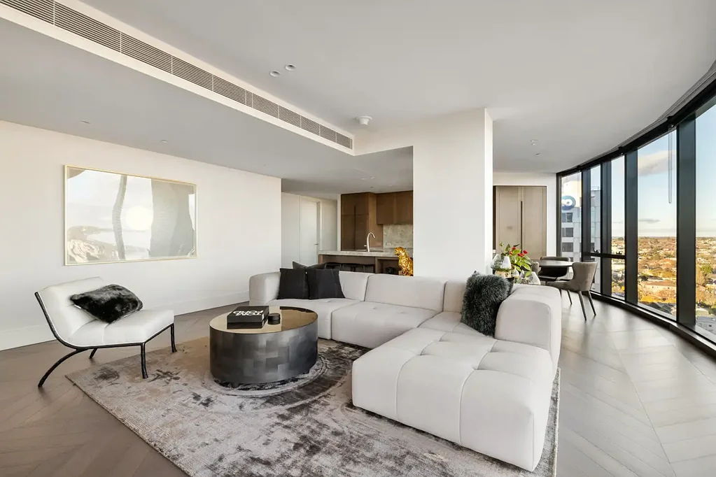 South Yarra 3 Slaapkamer Stunning 19th-Floor Luxury — Unobstructed 180° Bay & Dandenong Ranges Views