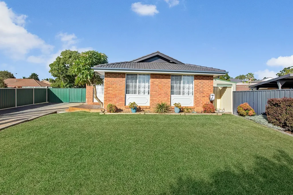 Spacious yard with outdoor entertainment area