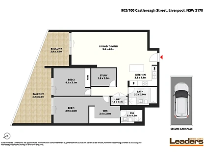 902/100 Castlereagh Street, Liverpool, South Western Suburbs, 2 chambres, 2 salles de bain, Apartment