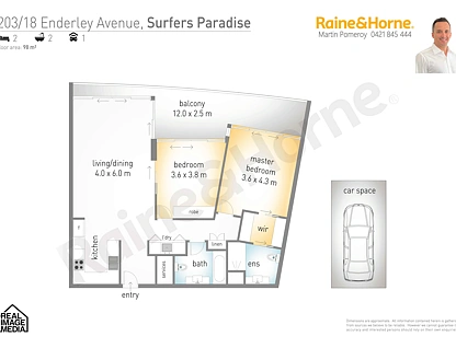 203/18 Enderley Ave, Surfers Paradise, Gold Coast, 2 phòng ngủ, 2 phòng tắm, Apartment