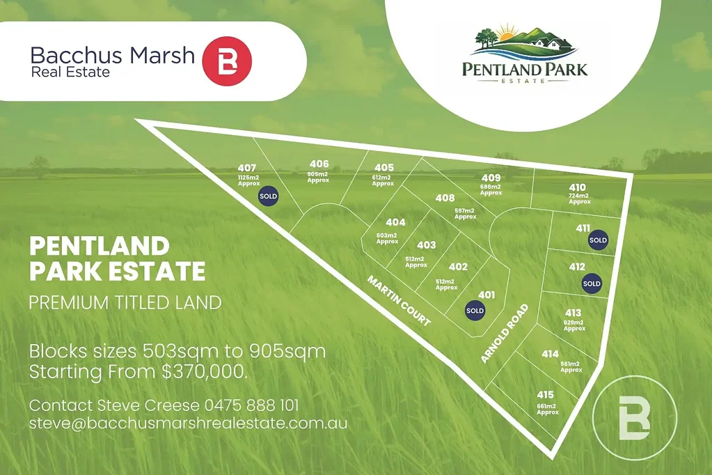 Bacchus Marsh Pentland Park Estate 503-905㎡地块 高地势视野 成熟优质社区 无建造时限 房屋土地套餐 PENTLAND PARK ESTATE - PREMIUM TITLED LAND NOW AVAILABLE
