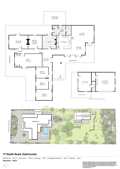 户型图 - 77 Heath Road, Kalamunda, WA 6076