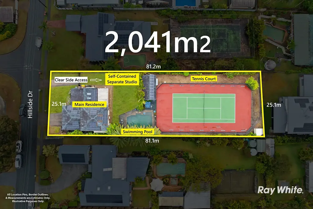 Daisy Hill 4कमरा Renovated Resort Living, Sparkling Pool, Tennis Court, Studio & Subdivision Potential*- All on 2,041m2