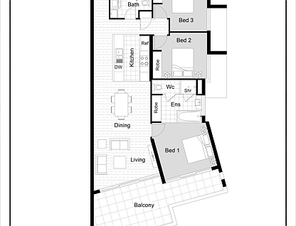 1602/92-100 Quay Street, Brisbane City, Brisbane - Inner City Region, 3 Schlafzimmer, 2 Badezimmer, Apartment