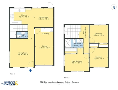 21C Borrowdace Avenue, Botany Downs, Manukau City, 3房, 1浴, Townhouse