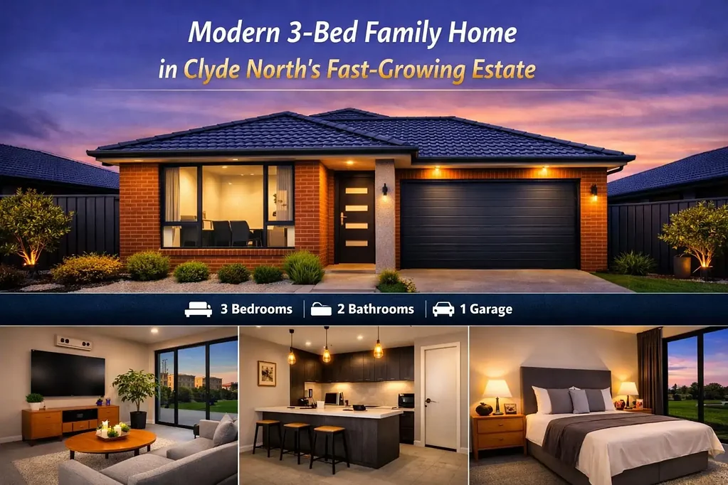 Clyde North 3 Slaapkamer Modern 3‑Bed Family Home in Clyde North’s Fast‑Growing Estate