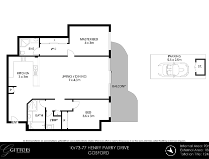 10/73-77 Henry Parry Drive, Gosford, Central Coast, 2 ห้องนอน, 2 ห้องน้ำ, Apartment