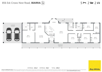 856 Esk Crows Nest Road, Biarra, QLD 4313, 6 slaapkamers, 2 badkamers, House