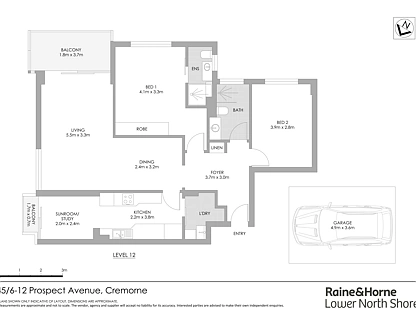 45/6-12 Prospect Avenue, Cremorne, Lower North Shore, 2 Kuwarto, 2 Banyo, Apartment