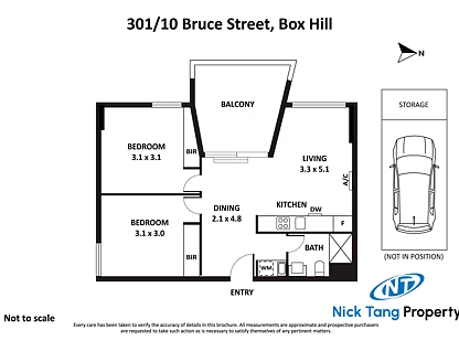 301/10 Bruce Street, Box Hill, Inner East Melbourne, 2 Kuwarto, 1 Banyo, Apartment