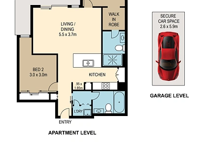 1306/39 Banya Street, Bulimba, Brisbane - Eastern Region, 2 રૂમ, 2 બાથરૂમ, Apartment