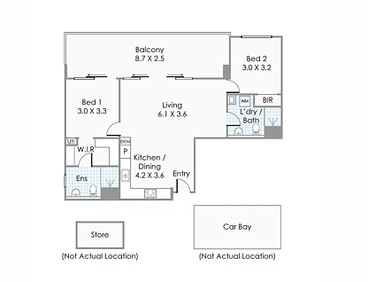 1107/659 Murray St, West Perth, Perth CBD, 2 ਕਮਰੇ, 2 ਬਾਥਰੂਮ, Apartment