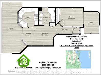 4/2 BROAD STREET, Labrador, QLD 4215, 1房, 1浴, Apartment