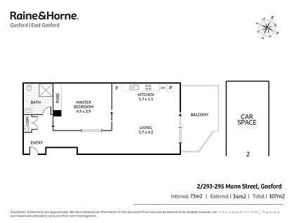 2/293-295 Mann Street, Gosford, Central Coast, 1 غرف, 1 حمامات, Apartment