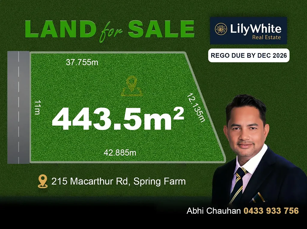 Spring Farm 绝佳位置 443.7㎡宽11米 Spring Farm核心 蓬勃社区 新机场新商圈 潜力无限 Opportunity to Secure Your Land | Registration Dec 2026