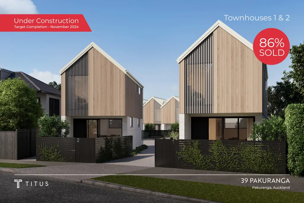 Pakuranga 2房  Titus Group - 39 Pakuranga - 2 Homes Remaining