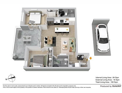 403/133 Clarence Road, Indooroopilly, Brisbane Western Region, 2 غرف, 2 حمامات, Apartment