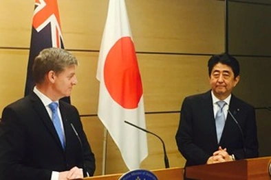 新西兰总理Bill English和日本首相安倍晋三就TPP讨论达成重要共识