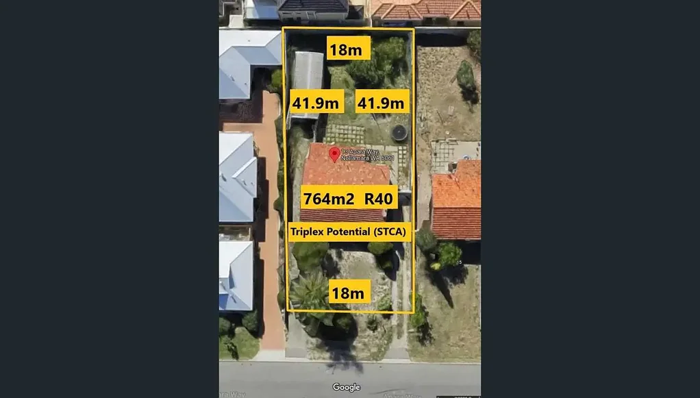 Nollamara 3房  Development Site Zoned R40 on 764m2 Block