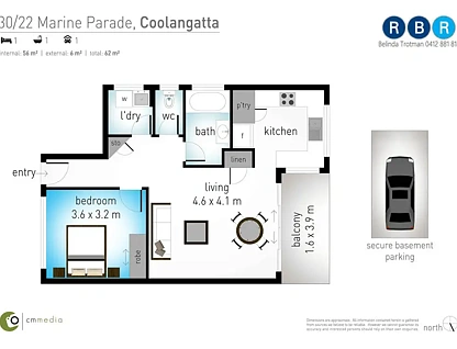 30/22 Marine Parade, Coolangatta, Gold Coast, 1房, 1浴, Unit