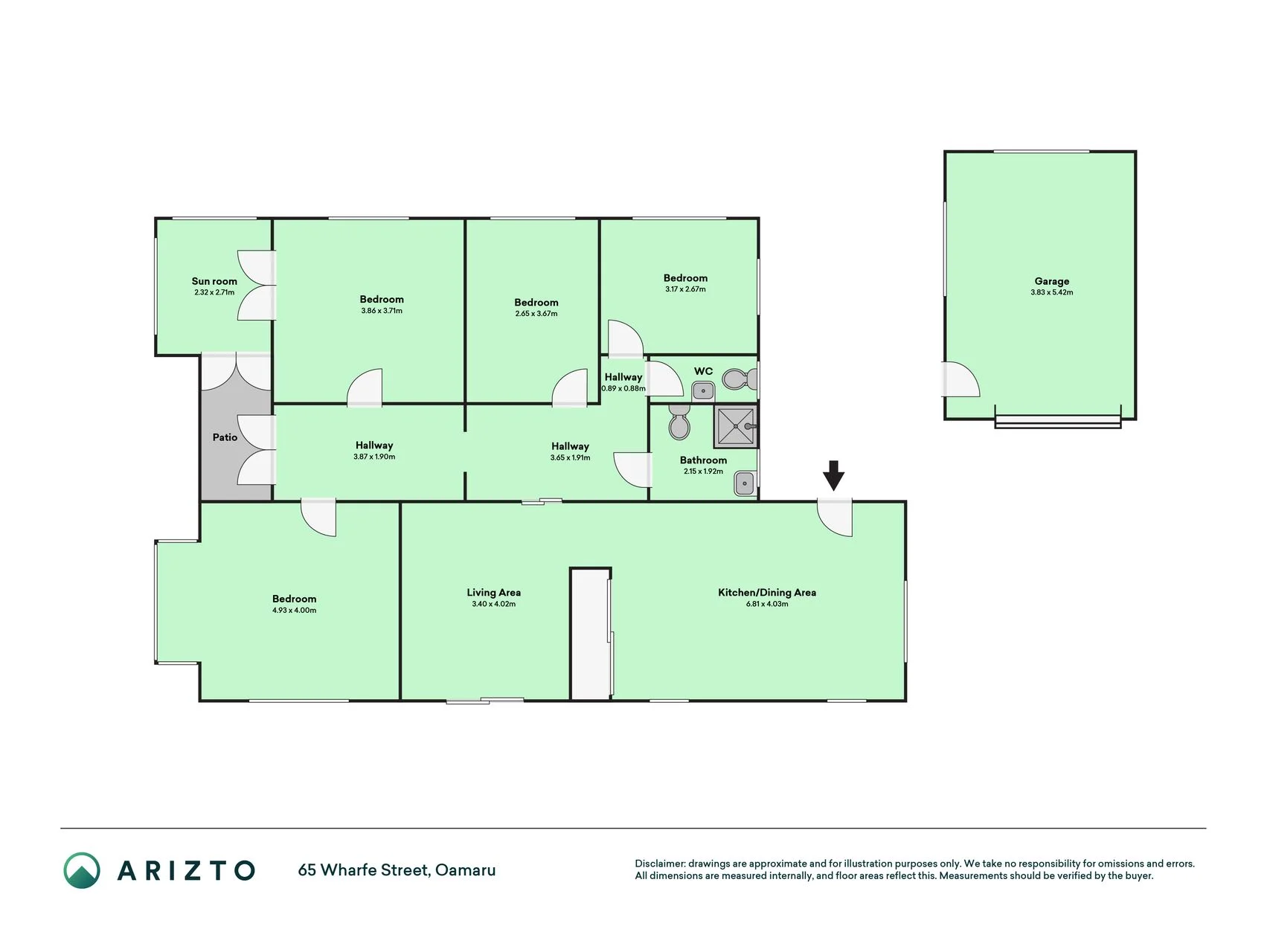 65 Wharfe Street, Oamaru, Waitaki District, Otago, 4 habitaciones, 1 baños, House