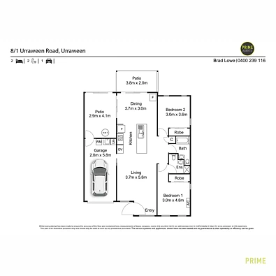 8/1 Urraween Road, Urraween, QLD 4655, 2 slaapkamers, 2 badkamers, Unit