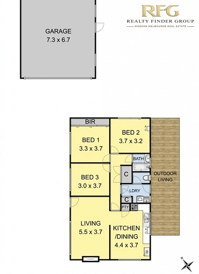 फ्लोर प्लान - 8 Kent Street, Braybrook, VIC 3019