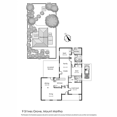 户型图 - 9 St Ives Grove, Mount Martha, VIC 3934