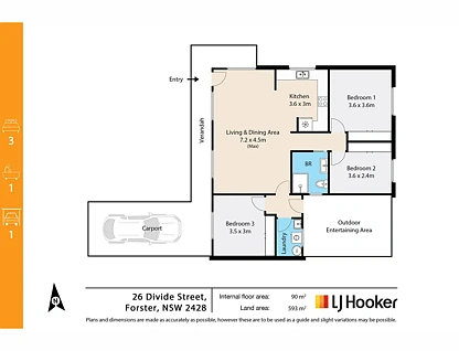 26 Divide Street, Forster, NSW 2428, 3房, 1浴, 独立屋