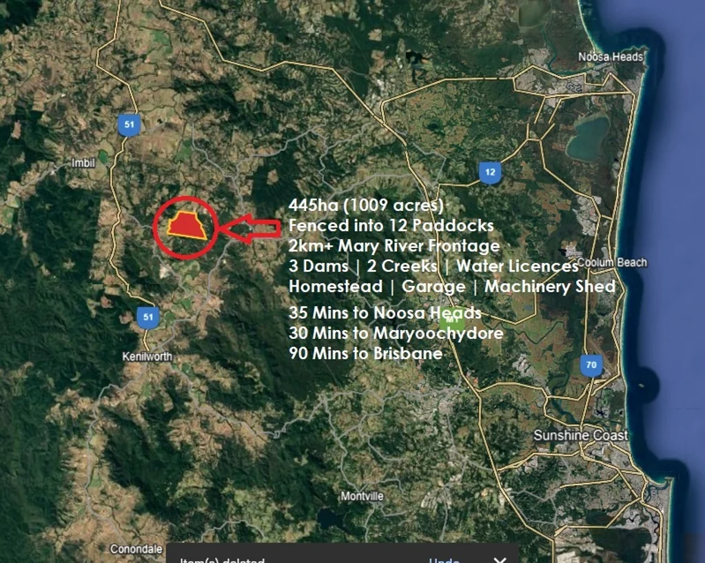 Belli Park 1,099 Acres - 2km Mary River Frontage