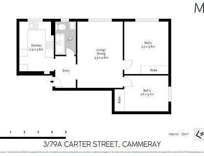 3/79A Carter Street, Cammeray, Lower North Shore, 2 chambres, 1 salles de bain, Apartment