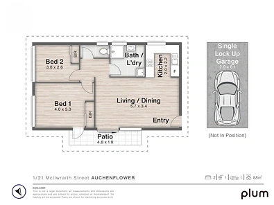 1/21 Mcilwraith Street, Auchenflower, QLD 4066, 2 રૂમ, 1 બાથરૂમ, Apartment