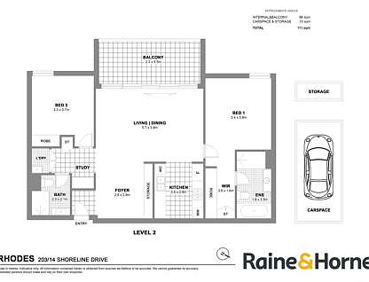 203/14 Shoreline Drive, Rhodes, Inner West, 2部屋, 2バスルーム, Apartment
