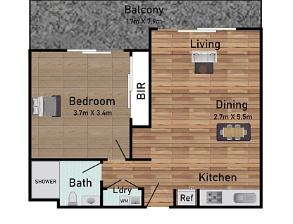 124/50 Catamaran Drive, Werribee South, South West Melbourne, 1 कमरे, 1 बाथरूम, Apartment